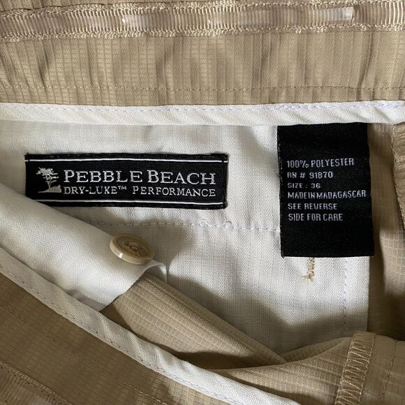 Pebble Beach Dry Luxe Performance size 36 Mens Golf Shorts Tan - Picture 2 of 12